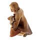 Pastore inginocchiato con agnello presepe Original Redentore legno dipinto in Valgardena 10 cm s3