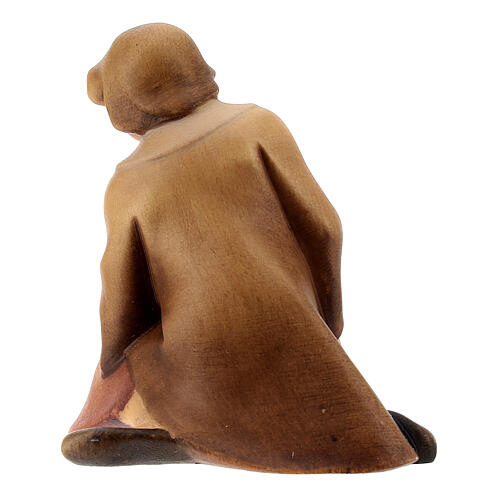 Pastor de joelhos com cordeiro presépio Original Redentor Val Gardena madeira pintada 10 cm 4