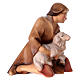 Kneeling shepherd with lamb Original Redentore Nativity Scene in painted wood from Valgardena 12 cm s3