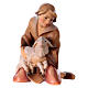 Pastore inginocchiato con agnello presepe Original Redentore legno dipinto in Valgardena 12 cm s1