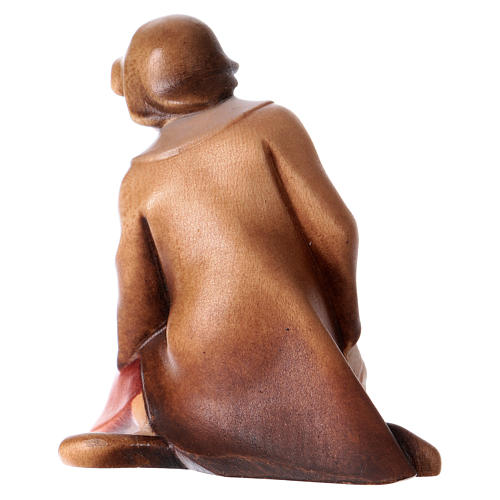 Pastor de joelhos com cordeiro presépio Original Redentor Val Gardena madeira pintada 12 cm 4