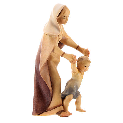 Peasant Woman with Child, 10 cm nativity Original Redeemer model, in painted Valgardena wood 3