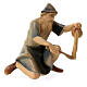 Shepherd cooking on his knees for Original Redentore Val Gardena Nativity Scene, painted wood, 12 cm characters s2
