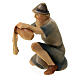 Shepherd kneeling cooking 12 cm Original Redeemer Nativity scene in painted Valgardena wood s3