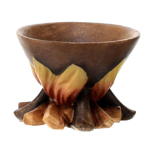 Pentola sul fuoco presepe Original Redentore legno dipinto in Valgardena 10 cm 4