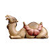 Camel statue laying down, 12 cm nativity Original Redeemer model, in painted Val Gardena wood s1