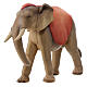 Elefante de pie belén Original Redentor madera pintada en Val Gardena 12 cm s2