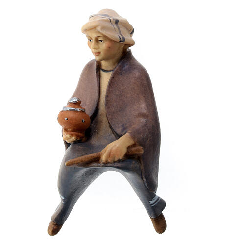 Sitting elephant driver for Original Redentore Nativity Scene of 10 cm, Val Gardena painted wood 3