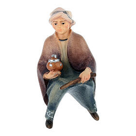 Elefantiere seduto presepe Original Redentore legno dipinto in Valgardena 10 cm