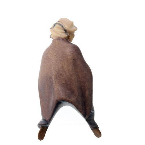 Sitzender Elefantentreiber, für 12 cm Grödner Krippe, Linie Original Redentore, aus bemaltem Holz 4