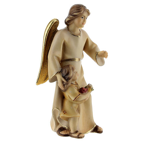 Guardian angel with little girl Original Redentore Nativity Scene in painted wood from Valgardena 10 cm 2