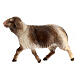 Spotted Sheep Running, 10 cm nativity Original Redeemer model, in painted Val Gardena wood s1