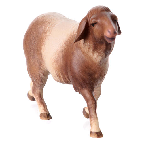 Spotted Sheep Figurine, 12 cm for nativity Original Redeemer model, in painted Val Gardena wood 2