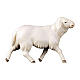 White Sheep Running figurine, 12 cm nativity Original Redeemer model, in painted Val Gardena wood s1