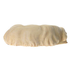 Schlafendes Schaf 10cm Mod. Original Redentore Grödnertal Holz