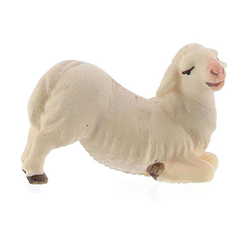 Agnello inginocchiato presepe Original Redentore legno dipinto in Val Gardena 10 cm 1