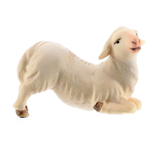 White Lamb Kneeling, 12 cm nativity Original Redeemer model, in painted Val Gardena wood 1