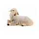 White Lamb Sitting, 12 cm nativity Original Redeemer model, in painted Val Gardena wood s1