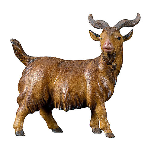 Billy Goat Figurine, 10 cm nativity Original Redeemer model, in painted Val Gardena wood 1