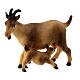 Chèvre avec chevreau crèche Original Rédempteur bois peint Val Gardena 10 cm s2