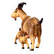 Cabra con cabrita belén Original Redentor madera pintada en Val Gardena 12 cm de altura media s3