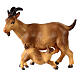 Chèvre avec chevreau crèche Original Rédempteur bois peint Val Gardena de 12 cm s1
