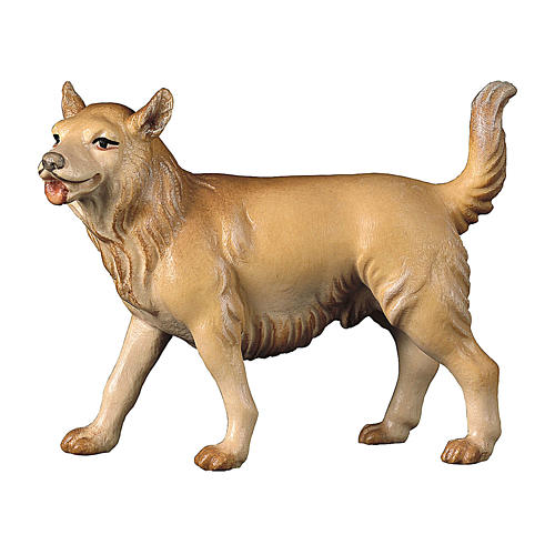 Grazing Dog Statue, 12 cm nativity Original Redeemer model, in painted Val Gardena wood 1