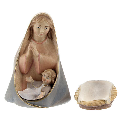 Holy Family Original Cometa Nativity Scene in painted wood from Valgardena 10 cm 4 pieces 3