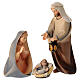 Sainte Famille crèche Original Comète bois peint Val Gardena de 12 cm 4 pcs s1