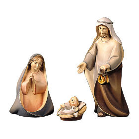 Sacred Family, 12 cm nativity Original Comet model, in painted Val Gardena wood 4 pieces