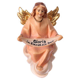 Ange Gloria crèche Original Comète bois peint Val Gardena 10 cm