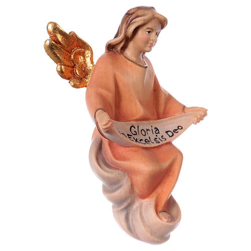 Glory Angel statue, 12 cm nativity Original Comet model, in painted Val Gardena wood 3