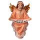 Glory Angel statue, 12 cm nativity Original Comet model, in painted Val Gardena wood s1