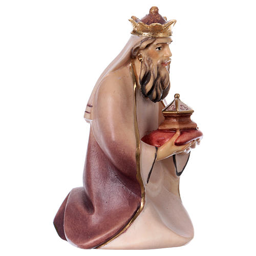 Kneeling Wise Man Original Cometa Nativity Scene in painted wood from Val Gardena 12 cm 3