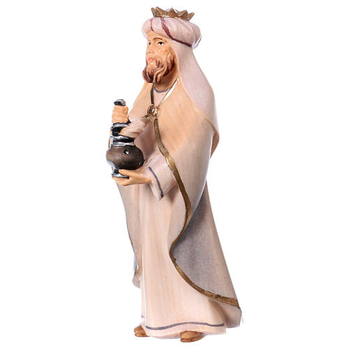 White Wise Man Original Cometa Nativity Scene in painted wood from Val Gardena 12 cm 2
