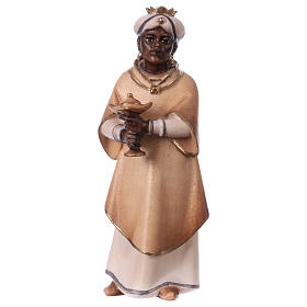 Moor King, 12 cm nativity Original Comet model, in painted Val Gardena wood