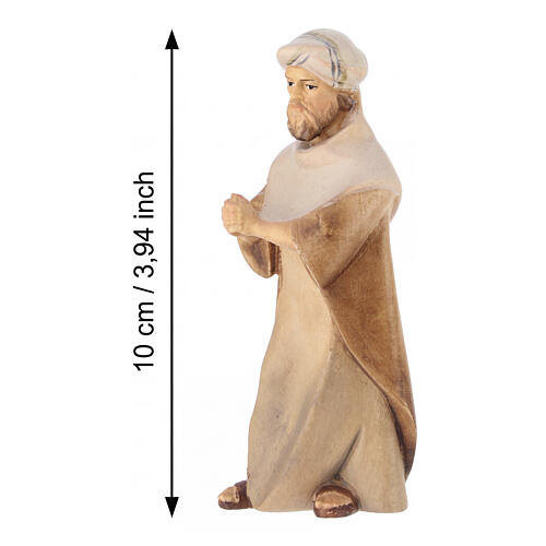Praying shepherd in painted wood from Valgardena 10 cm 2