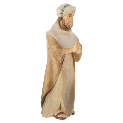 Praying shepherd in painted wood from Valgardena 10 cm 3