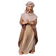 Praying Shepherd figurine, 12 cm nativity Original Comet model, in painted Val Gardena wood s1