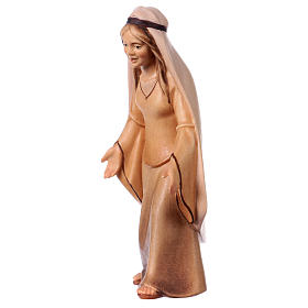 Contemplating woman farmer Original Cometa Nativity Scene in painted wood from Valgardena 12 cm