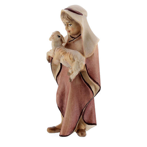 Boy with sheep 12 cm, nativity Original Comet, in painted Valgardena wood 2