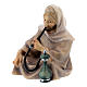 Sitting shepherd with water pipe Original Cometa Nativity Scene in painted wood from Valgardena 10 cm s2