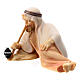 Shepherd laying down with Bamboo Pipe, 12 cm for nativity Original Comet model, in painted Val Gardena wood s2