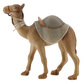 Camello de pie belén Original Cometa madera pintada en Val Gardena 12 cm de altura media