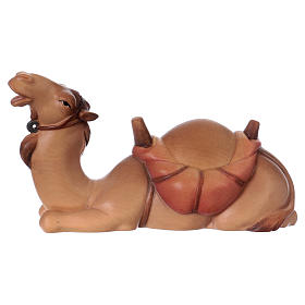 Camel Laying Down, 12 cm nativity Original Comet model, in painted Valgardena wood