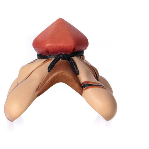 Schmucksattel für stehenden Elefanten, Holz coloriert, für 10 cm Komet-Krippe, Grödner Kunsthandwerk 2