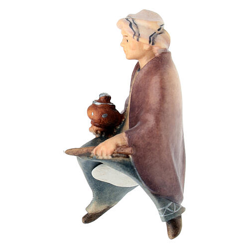 Sitting elephant driver Original Comet nativity scene in wood painted in Val Gardena 10 cm 2