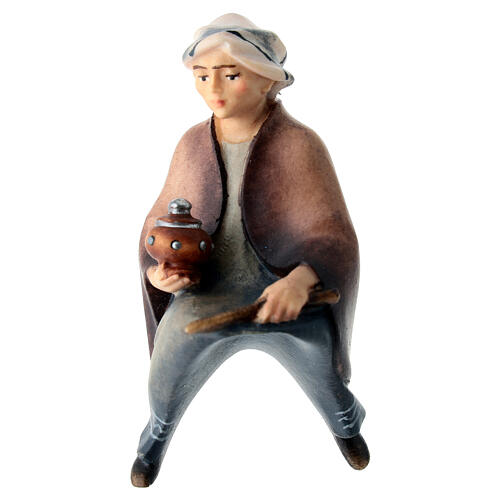 Elefantiere seduto per presepe Original Cometa legno dipinto in Valgardena 12 cm 1