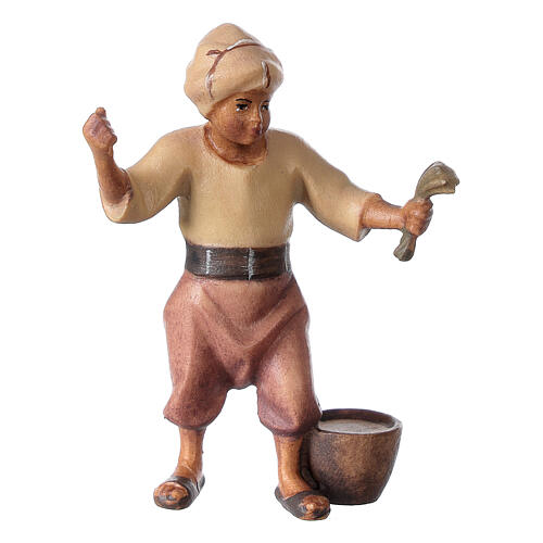 Camel driver with fodder Original Cometa Nativity Scene in painted wood from Valgardena 10 cm 1