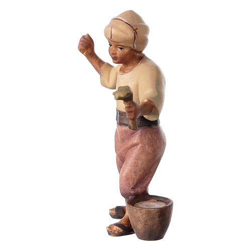 Camel driver with fodder Original Cometa Nativity Scene in painted wood from Valgardena 10 cm 2